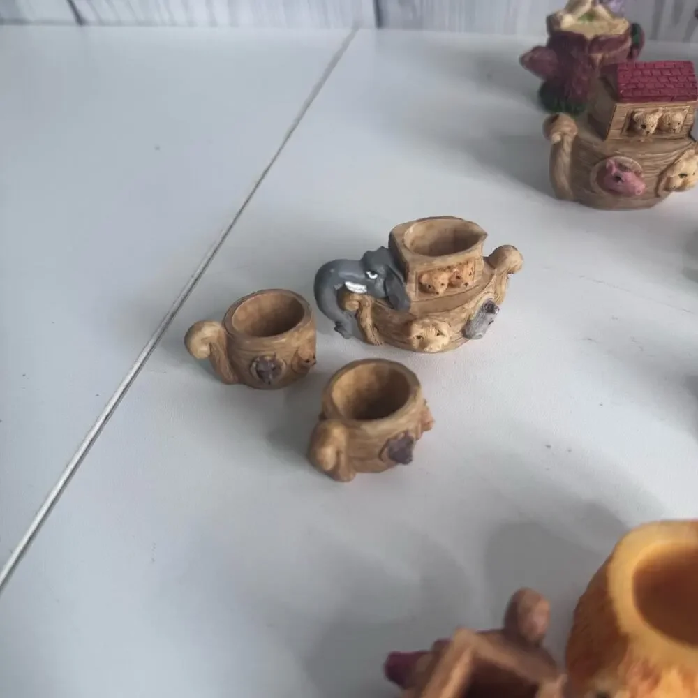 Vintage Ceramic Resin Miniature Figures Teapots Lot of 15 Pieces Trinkets